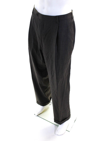 Jos A Bank Mens Striped Button Long Sleeve Blazer Pants Set Gray Size EUR46