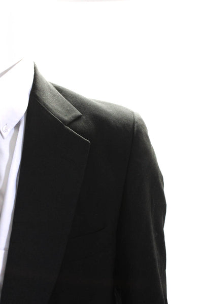 Bill Blass Mens Darted Buttoned Collared Blazer Flat Pants Set Black Size EUR43