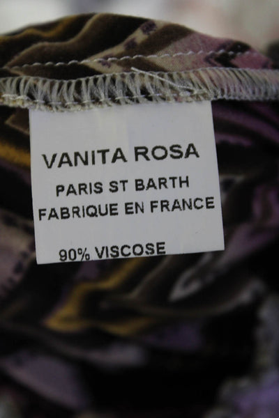 Vanita Rosa Womens Jersey Chevron Printed Scoop Neck Blouse Top Purple Size S