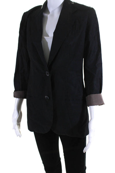 Vince Womens Two Button Notched Lapel Blazer Jacket Black Size 4