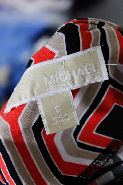 Michael Michael Kors  Women Long Sleeve A-Line Mini Dress Multicolor Size S
