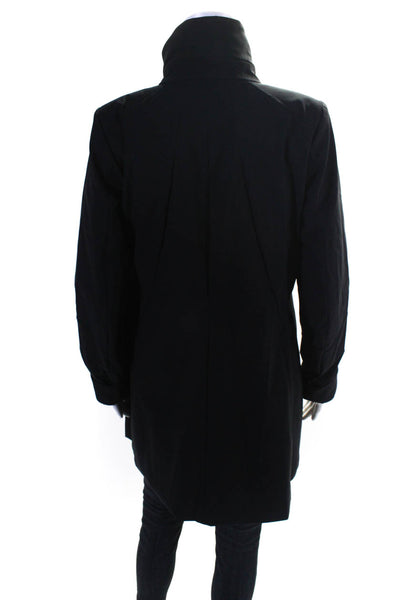 Creenstone Womens Long Full Zip Turtleneck Coat Jacket Black Size EU 38