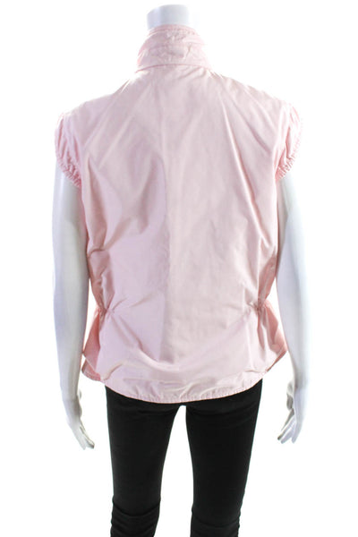 Les Copains Womens Reversible Quilted Full Zip Vest Pink Size FR 44