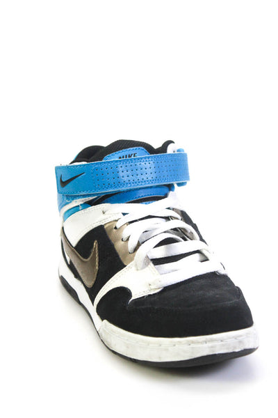 Nike Womens Lace Up Ankle Strap Basketball Sneakers Black Blue White Size 7.5