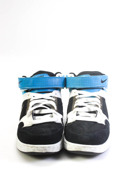Nike Womens Lace Up Ankle Strap Basketball Sneakers Black Blue White Size 7.5