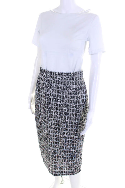 Escada Womens Ravetta Pencil Skirt Black White Cotton Size EUR 36