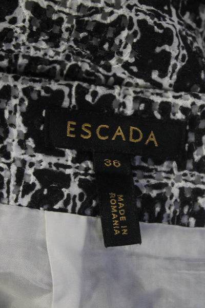 Escada Womens Ravetta Pencil Skirt Black White Cotton Size EUR 36