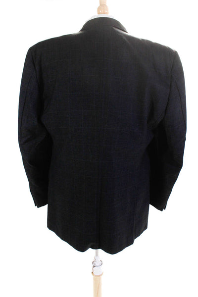 Karl Lagerfeld Men's Collar Long Sleeves Line Two Button Jacket Plaid Size 43