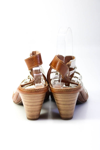 PIKOLINOS Womens White Strappy Slingbacks Peep Toe Sandals Shoes Size 11
