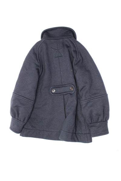 Little Marc Jacobs Girls Cotton Round Collar Double Breasted Coat Navy Size 10A