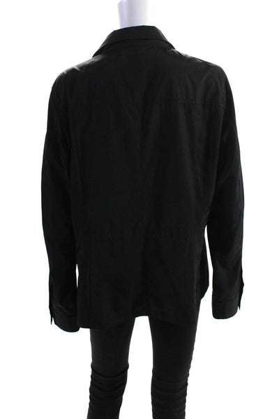 Calvin Klein Womens Long Sleeve Four Pocket Button Up Basic Jacket Black Size L