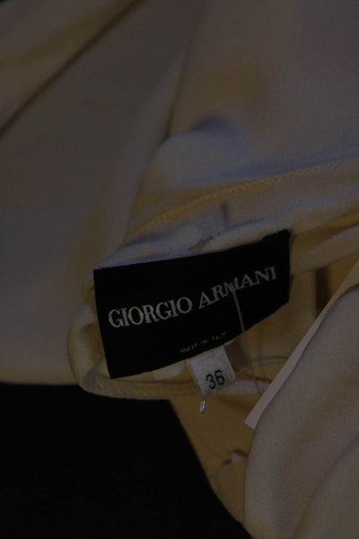 Giorgio Armani Womens Long Sleeves Twist Cut Out Blouse White Size EUR 36
