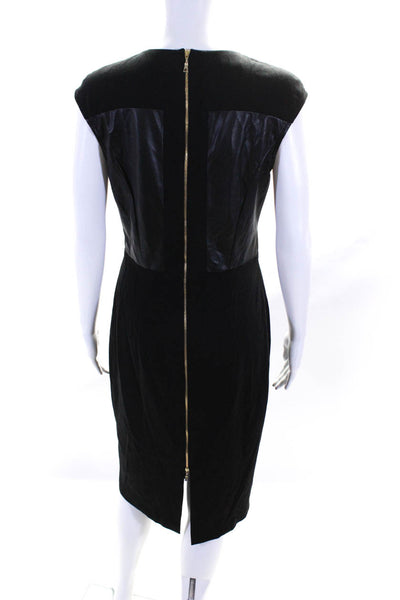 BASLER Womens Faux Leather Short Sleeves Pencil Dress Black Size EUR 38