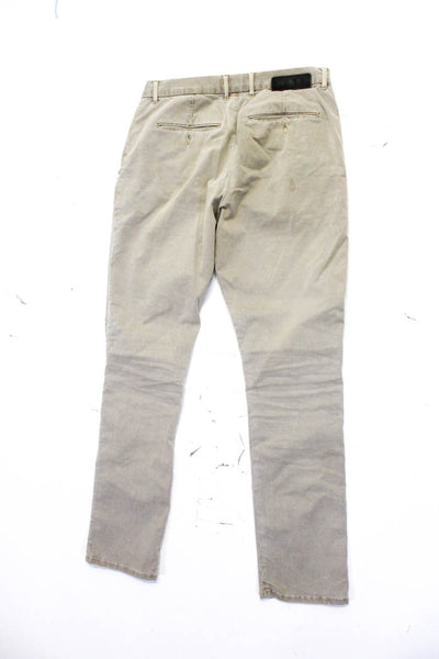 Zadig & Voltaire Mens Cotton Mid-Rise Straight Leg Pants Trousers Beige Size 40