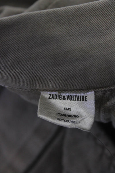 Zadig & Voltaire Mens Cotton Mid-Rise Straight Leg Pants Trousers Beige Size 40