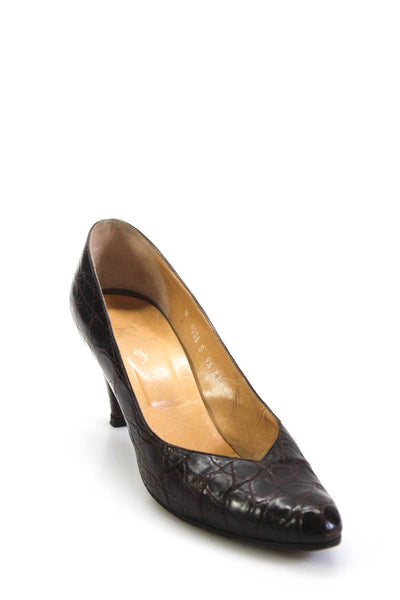 Ralph Lauren Womens Animal Pointed Toe Slip-On Stiletto Heels Brown Size 9.5