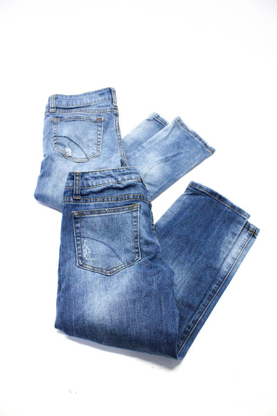 Joe's Collection Girls Distressed Zip Fly Straight Leg Jeans Blue Size 12 Lot 2