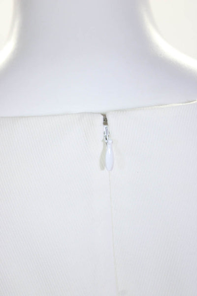 Cos Womens Back Zip Sleeveless Scoop Neck Shift Dress White Cotton Size 12