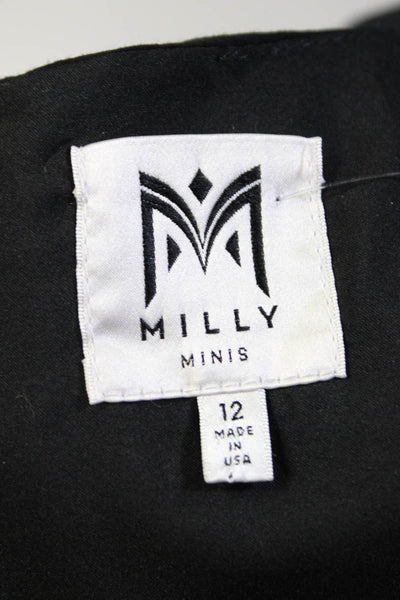Milly Childrens Girls Long Sleeve Crew Neck Short A Line Dress Black Size 12
