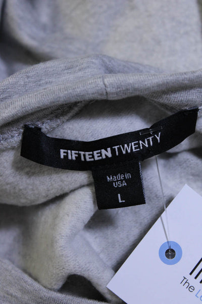 Fifteen Twenty Womens Knit Sequin Long Sleeve Tie Front Sweatshirt Gray Size L