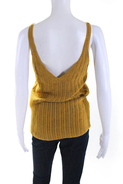 Rag & Bone Women's V-Neck Sleeveless Knit Blouse Yellow Size 6