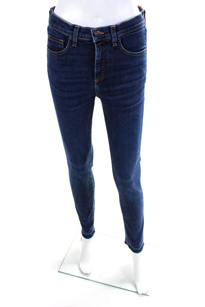 Veronica Beard Women's Dark Wash Raw Hem Skinny Jeans Blue Size 27