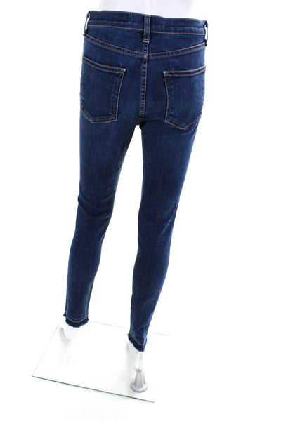 Veronica Beard Women's Dark Wash Raw Hem Skinny Jeans Blue Size 27