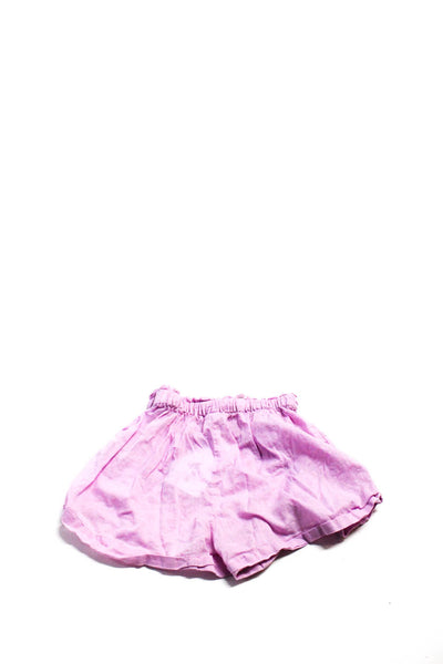 Zimmermann Girls Cotton Pompom Trim Lightweight Shorts Pink Size 6