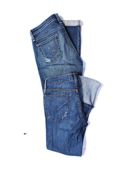 AG Women's Midrise Medium Wash Distress Skinny Denim Pant Size 25 Lot 2