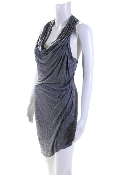 Helmut Womens Jersey Knit Cowl Neck Sleeveless Tank Dress Heather Gray Size S