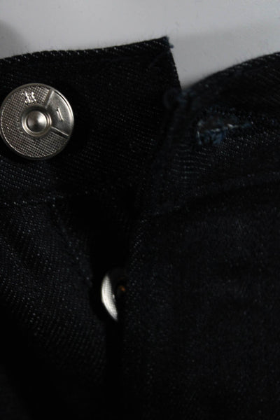 3x1 NYC Womens Dark Wash Non Distressed Button Denim Straight Jeans Blue Size 36
