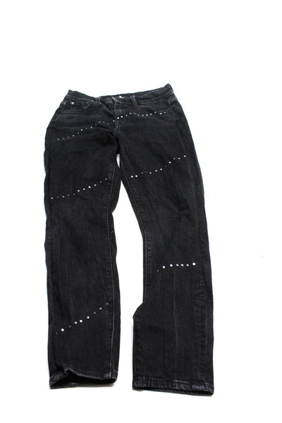 7 For All Mankind Womens Studded High Rise Skinny Jeans Black Blue Size 29 Lot 2