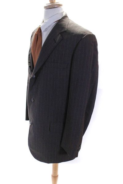 Brooks Brother Men's Pinstripe Three-Button Suit Blazer Jacket Brown Size 41