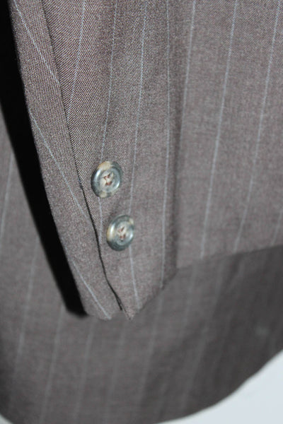 Brooks Brother Men's Pinstripe Three-Button Suit Blazer Jacket Brown Size 41