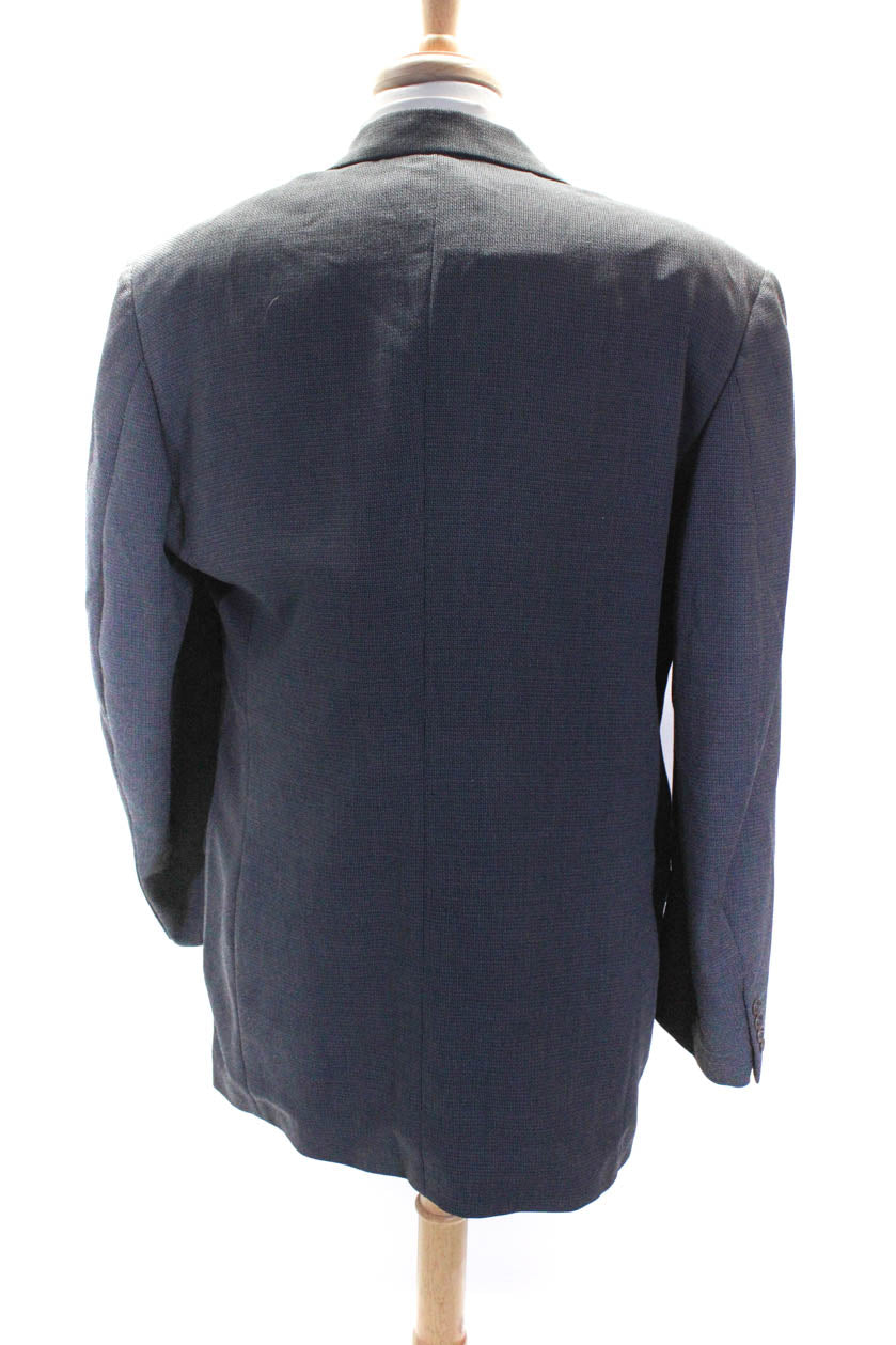 Barneys New York Men's Lined Three-Button Suit Blazer Jacket Gray