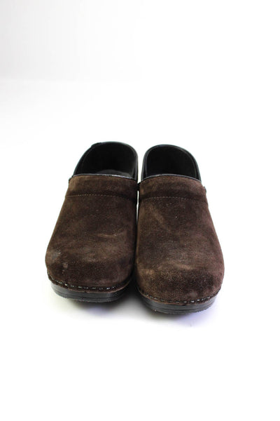 Dansko Womens Suede Slide On Clogs Dark Brown Size 39 9