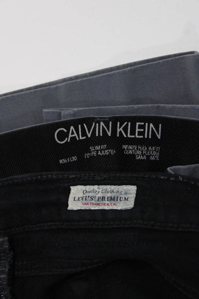 Calvin Klein Levis Mens Pants Straight Leg Jeans Gray Black Size 36X30 31 Lot 2