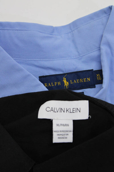 Calvin Klein Ralph Lauren Mens Shirts Black Blue Size Extra Large Lot 2