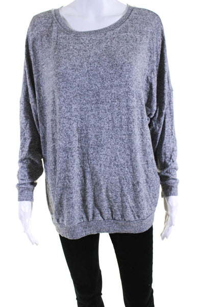 Joie Womens Stretch Round Neck Long Sleeve Pullover Blouse Top Gray Size S