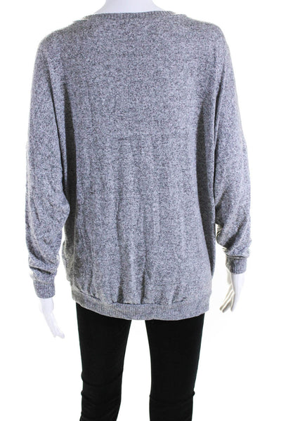 Joie Womens Stretch Round Neck Long Sleeve Pullover Blouse Top Gray Size S