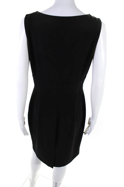 Moschino Couture Womens Black Bow Front V-Neck Sleeveless Shift Dress Size 10