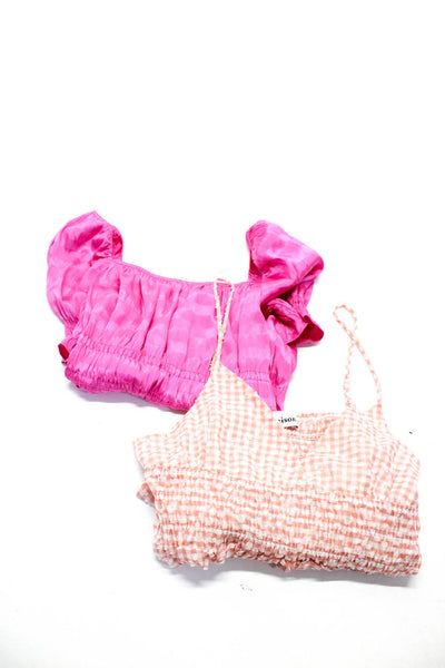 1. State En Saison Womens Striped Short Sleeve Blouse Top Pink Size M L Lot 2