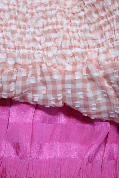 1. State En Saison Womens Striped Short Sleeve Blouse Top Pink Size M L Lot 2