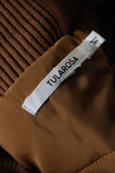 Tularosa Women's Collar Long Sleeves Full Zip Color Block Puffer Coat Size M