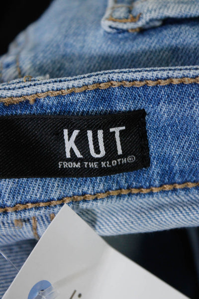 KUT from the Kloth Womens Cotton Mid Rise Button Fly Tapered Jeans Blue Size 4