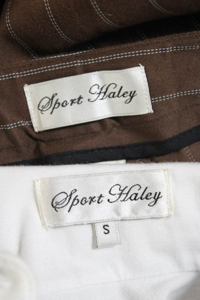 Sport Haley Sleeveless Collared Polo Tank Top Shorts White Brown Size S 2 Lot 2