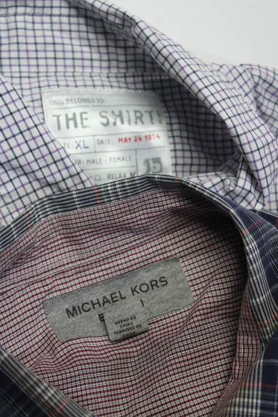 The Shirt Michael Kors Mens Cotton Button Down Shirts Multicolor Size XL Lot 2