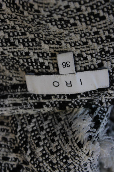 IRO Womens Woven Pullover Licia Sweater White Black Cotton Size EUR 36