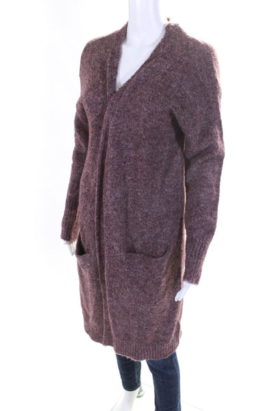 Bishop and Young Womens Long Sleeve Cardigan Sweater Purple Size Large