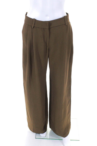 Reed Krakoff Womens Pleated Front High Rise Dress Pants Brown Size 2
